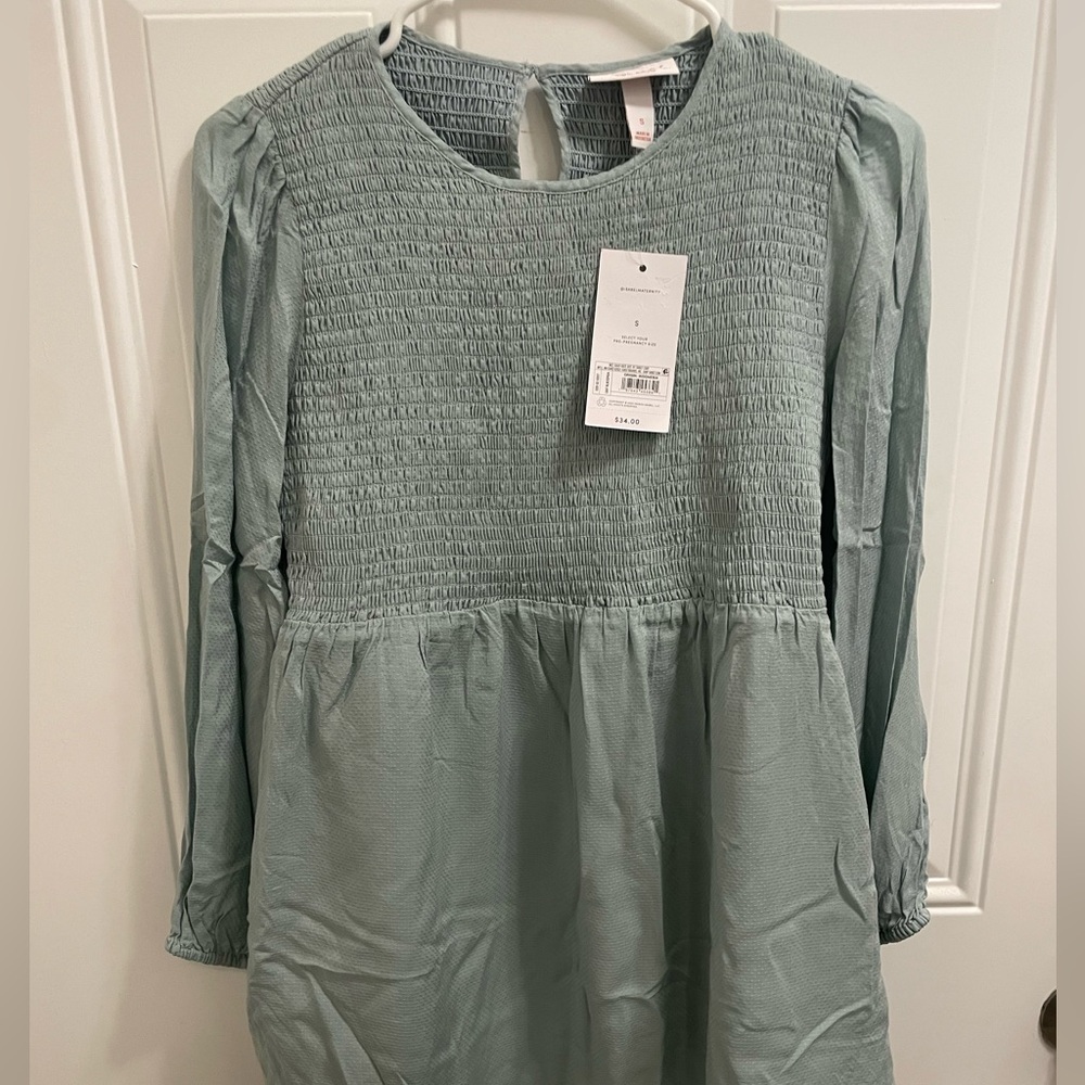 NWT - Isabel Maternity by Ingrid & Isabel - Women’s Maternity Green Blue Blouse